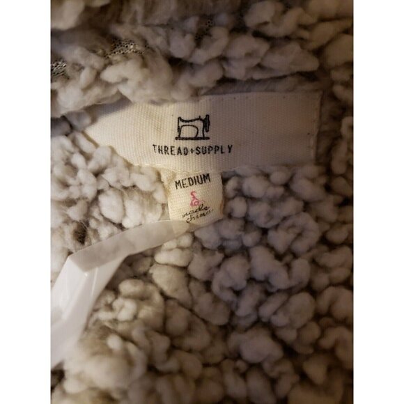 Thread & Supply Womens Buffalo Check Sherpa Lined Open Cardigan Jacket Size M - Picture 4 of 12